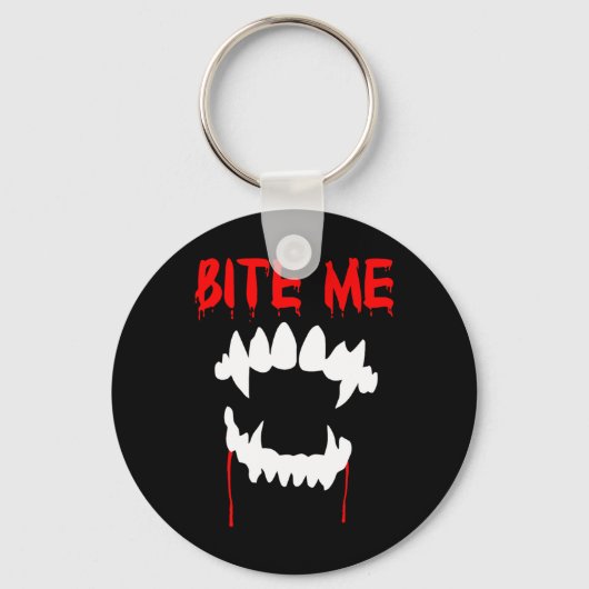 Bite Me Halloween Vampire Teeth Schlüsselanhänger (Vorderseite)