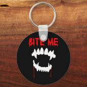 Bite Me Halloween Vampire Teeth Schlüsselanhänger (Vorderseite)