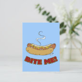 Bite me - Hot Dog Postkarte (Stehend Vorderseite)