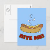 Bite me - Hot Dog Postkarte (Vorne/Hinten)