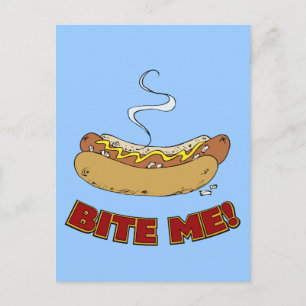 Bite me - Hot Dog Postkarte