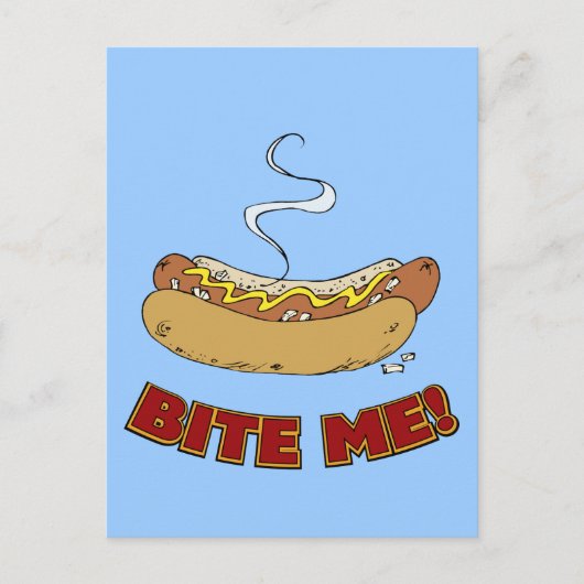 Bite me - Hot Dog Postkarte (Vorderseite)