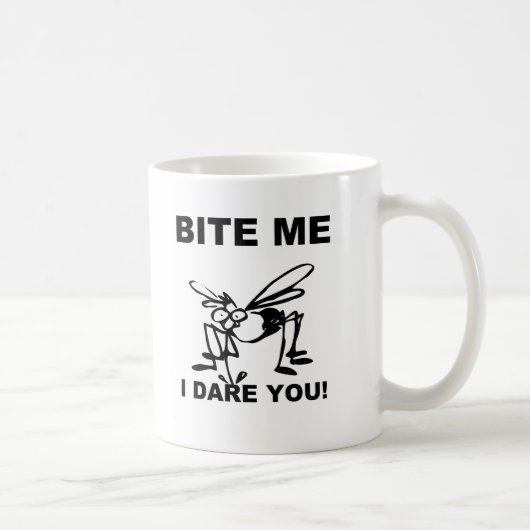 Bite me ich es wagen Sie lustige Moskito Kaffee Ta Kaffeetasse (Rechts)