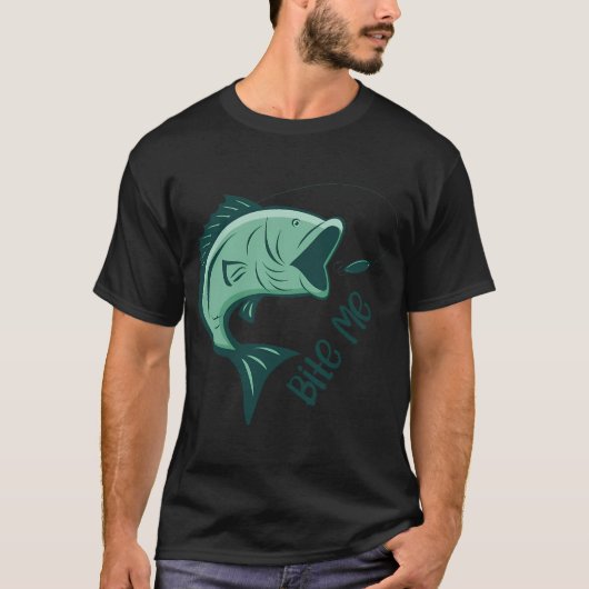 Bite Me - Lustiges Angeln T-Shirt (Vorderseite)