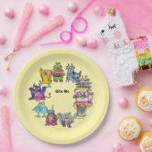 Bite Me Monsters Cartoon Plate Pappteller (Party)