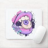 Bite Me Pink Halloween Lippen Mousepad (Mit Mouse)