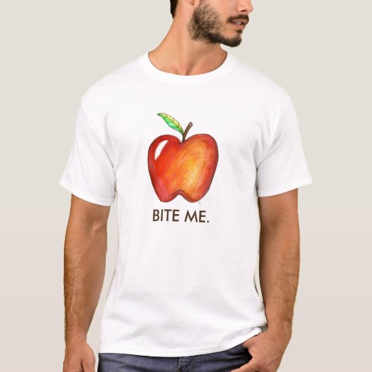 BITE ME Red Delicious Apple Funny Frucht Feinschme T-Shirt (Vorderseite)