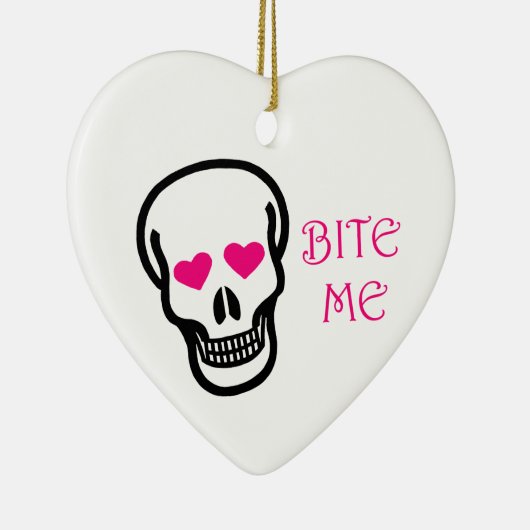 Bite me (Skull) Keramik Ornament (Rechts)