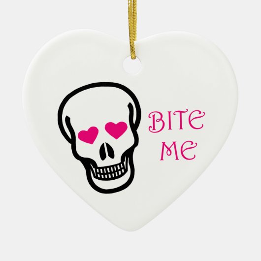 Bite me (Skull) Keramik Ornament (Vorne)