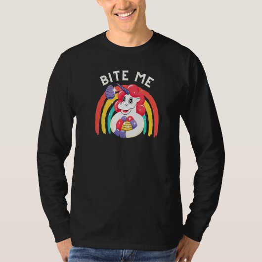 Bite me Tee Oster für Männer Unicorn Schokolade Bu (Vorderseite)