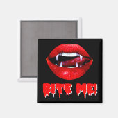Bite Me Vampire Halloween Magnet (Vorderseite/Rückseite)
