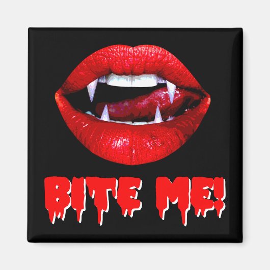 Bite Me Vampire Halloween Magnet (Vorne)