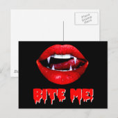 Bite Me Vampire Halloween Postkarte (Vorne/Hinten)