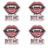 Bite Me Vampire Mouth Aufkleber (Vorderseite)