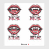 Bite Me Vampire Mouth Aufkleber (Blatt)