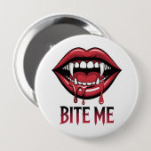 Bite Me Vampire Mouth Button (Vorne & Hinten)