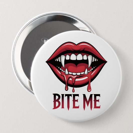 Bite Me Vampire Mouth Button (Vorne & Hinten)