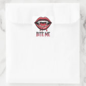 Bite Me Vampire Mouth Quadratischer Aufkleber (Tasche)