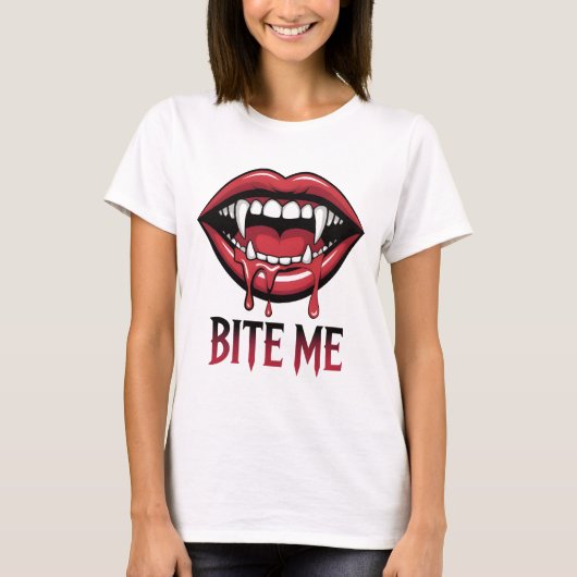 Bite Me Vampire Mouth T-Shirt (Vorderseite)