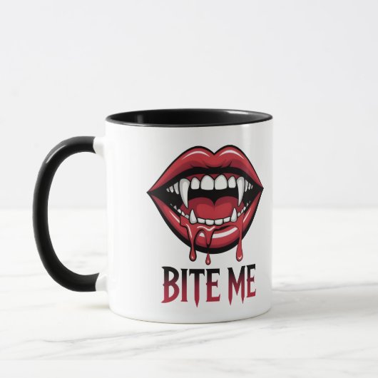 Bite Me Vampire Mouth Tasse (Links)