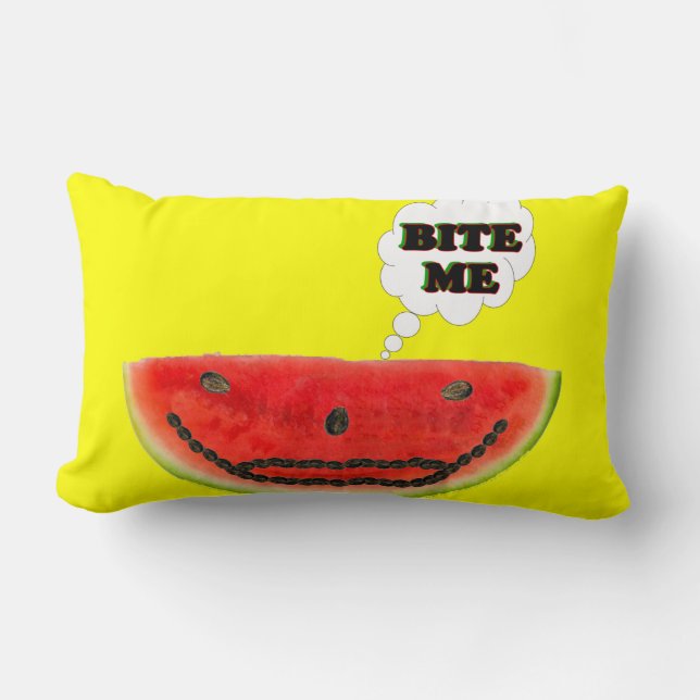 Bite Me Watermelon Pillow Lendenkissen (Vorderseite)