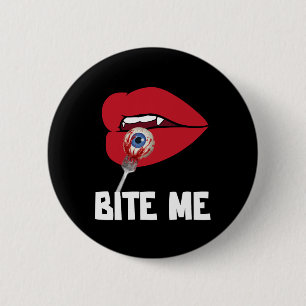 Bite Me Y Vampire Lips Halloween-Party Kostüm Button