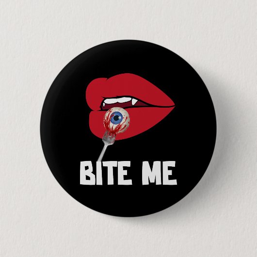 Bite Me Y Vampire Lips Halloween-Party Kostüm Button (Vorderseite)