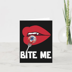 Bite Me Y Vampire Lips Halloween-Party Kostüm Karte