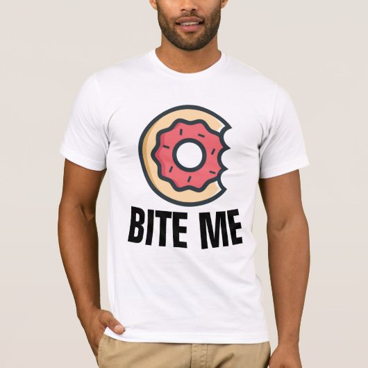 BITE MICH, lustige Donut-T - Shirt (Vorderseite)