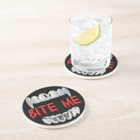 Bite mir Blut und Zähne Untersetzer (Seite)