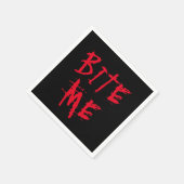 Bite mir schwarz rotes Blut Typografie lustige Hal Serviette (Ecke)