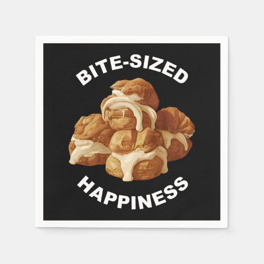 Bite Sized Happiness Profiteroles Serviette (Vorderseite)