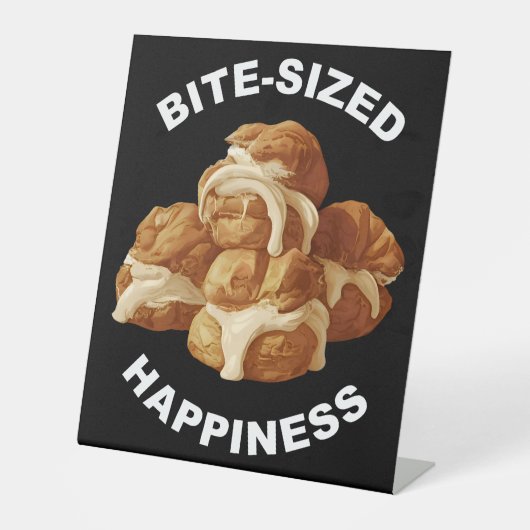 Bite Sized Happiness Profiteroles Sockelschild (Vorderseite)