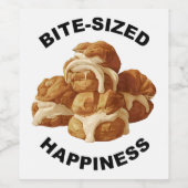 Bite Sized Happiness Profiteroles Weinetikett (Einzelnes Label)