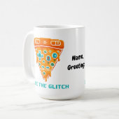 Bite the Glitch Retro 8-Bit Pixel Pizza Gamer Kaffeetasse (Vorderseite Links)