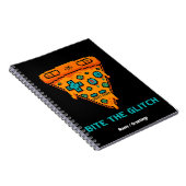Bite the Glitch Retro 8-Bit Pixel Pizza Gamer Notizblock (Rechte Seite)