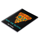 Bite the Glitch Retro 8-Bit Pixel Pizza Gamer Notizblock (Linke Seite)