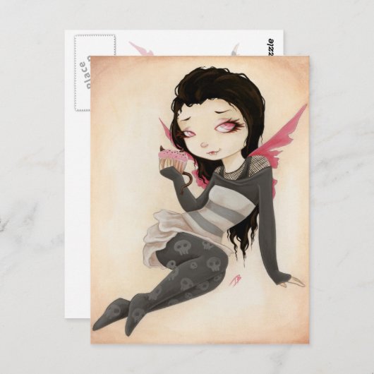 Bite-Vampire goth Cupcake Postcard Postkarte (Vorne/Hinten)