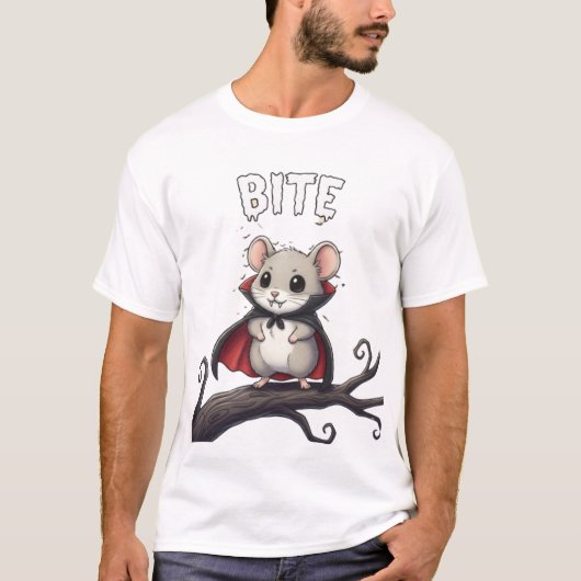 Bite – Vampire Mouse TinyFur Halloween Tee (Vorderseite)