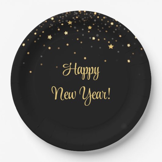 Bites & Bubbly Silvester Pappteller (Vorderseite)