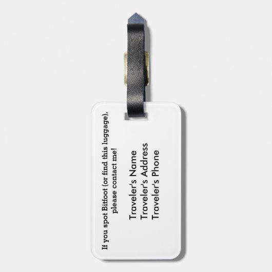 Bitfoot (der 8-Bitbigfoot) Gepäckanhänger (Rückseite vertikal)