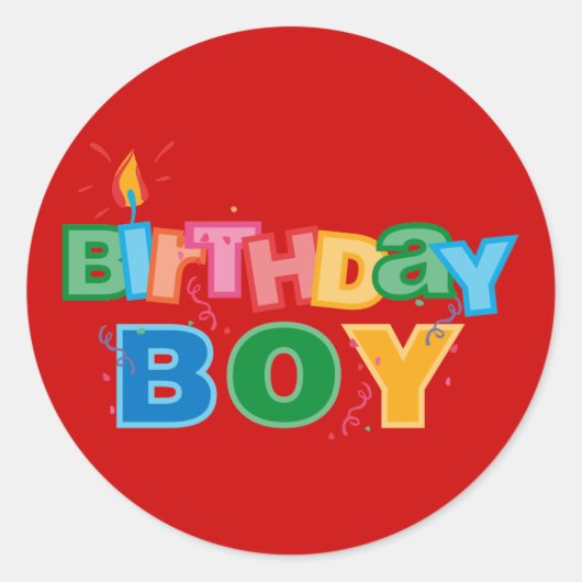 Bithday Boy Letters Sticker (Vorderseite)