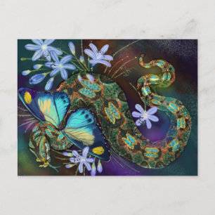 Bitis Nasicornis Butterfly Viper Postkarte