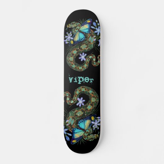 Bitis Nasicornis Butterfly Viper Skateboard (Vorderseite)