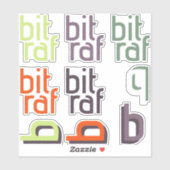 Bitraf - klistremerke ark små logoer og b-er aufkleber (Blatt)