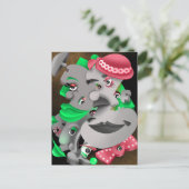 Bits and Pieces - Surreal Puzzle Faces Postcard Postkarte (Stehend Vorderseite)
