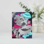 Bits and Pieces - Surreal Puzzle Faces Postcard Postkarte (Stehend Vorderseite)