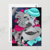 Bits and Pieces - Surreal Puzzle Faces Postcard Postkarte (Vorne/Hinten)
