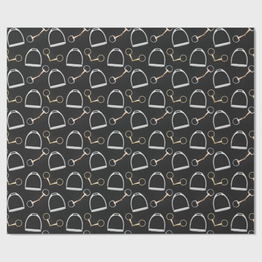 Bits and Stirrups Equestrian (groß) Geschenkpapier (Flach)