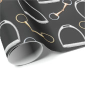 Bits and Stirrups Equestrian (groß) Geschenkpapier (Rolleneckpunkt)